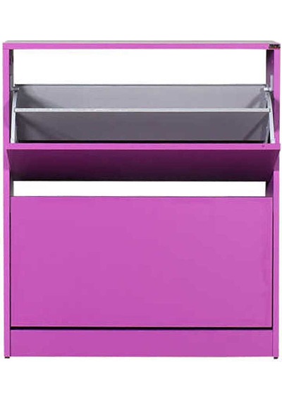 Flat Duo 2 Katlı Geniş Ayakkabılık Dolabı - Mor