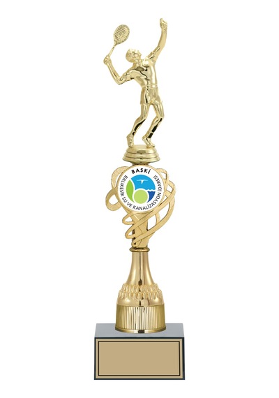 Odak Kupa - Figürlü Kupalar - Tenis Erkek Figürlü Kupalar Fg-033 C - 38 Cm Altın - Beyaz