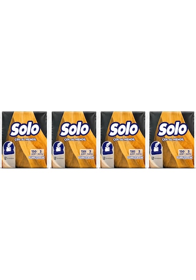 Solo Çek-al Mendil 4 Adet 150'li 3 Katlı Yumuşak Mendil