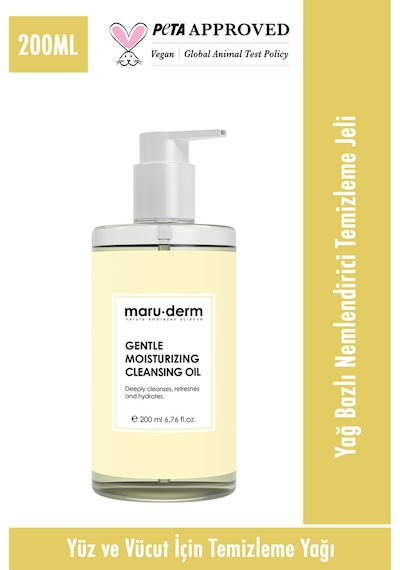 Maruderm Gentle Moisturizing Yağ Bazlı Yüz ve Vücut Temizleme Yağı 200 ML