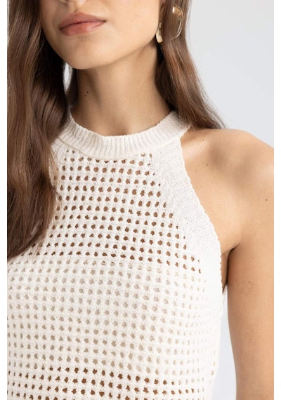 Defacto Crop Halter Yaka Ajur Triko Atlet C4589AX24SMER105