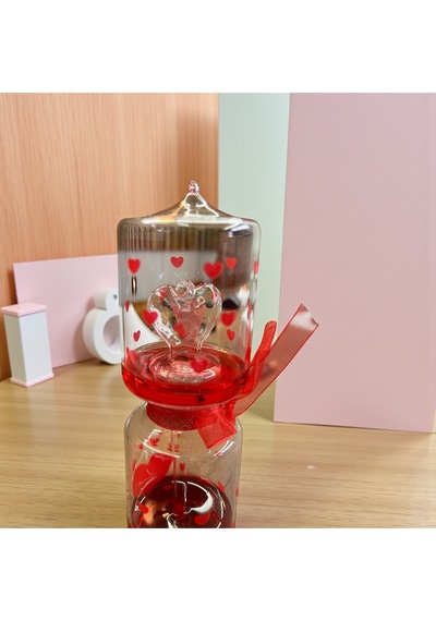 Aşk Ölçer Romantik Kalpli Dekoratif Cam Obje