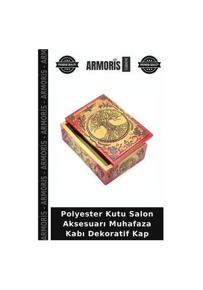 Polyester Kutu Salon Aksesuarı Muhafaza Kabı Dekoratif Kap