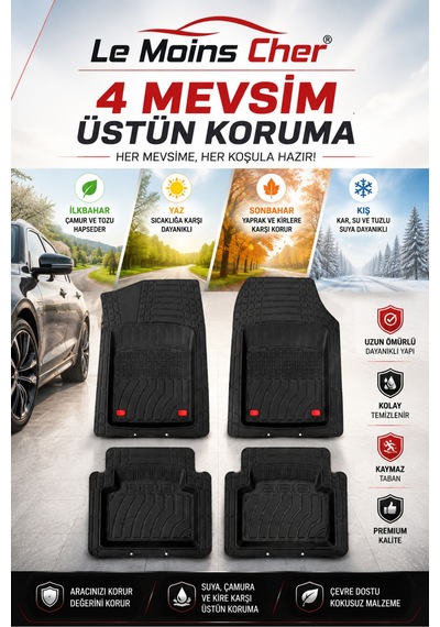 Kia Ceed Cool Havuzlu Oto Paspası Kaymaz Taban Dayanıklı Joker Siyah