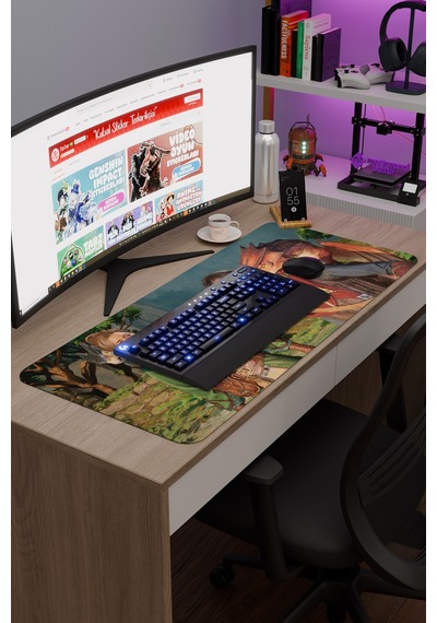 Split Fiction Kaymaz Dikişli Kauçuk Oyuncu Mousepad V3 - 90x40 Xxl Gaming Mouse Pad Fare Altlığı