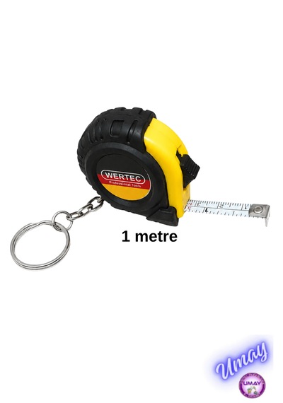 Kilit Mekanizmalı 1 Metre Mini Şerit Metre Taşınabilir Mezura Ölçü Metresi 3,3 X 3,3 Cm 1 M