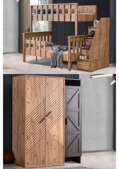 Ranza, Deluxe Ayrılabilir Ranza Elit 3 Kapılı Dolap 90 X 190 CM