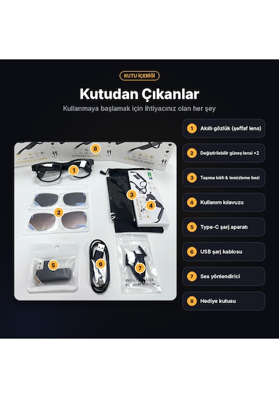 Aımb-g1 Max Akıllı Gözlük 8mp Kamera Aı Çeviri Bluetooth