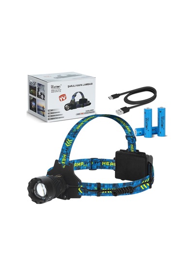 12000 Lümen Cree P360 Şarjlı Kafa Lambası Güçlü Led Aydınlatma Profesyonel Model Wt-627 Çok Renkli