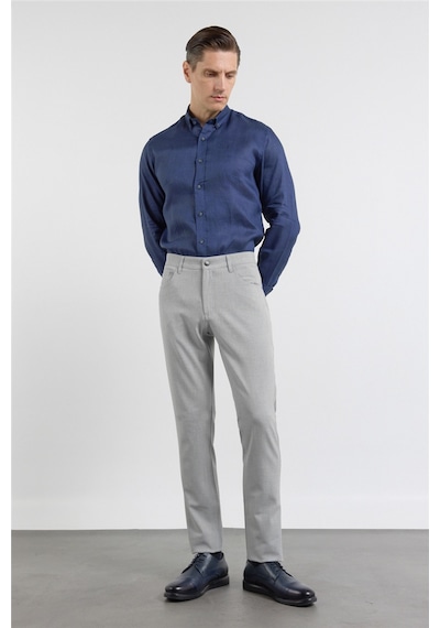 İmza Gri 5 Cep Düz Paça Esnek Slim Fit Casual Pantolon 1003255157