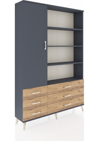 Arges Dolap 8 Raflı 6 Çekmeceli Tek Kapaklı 132x30x195 Antrasit-antrasit/çam Antrasıt/atlas Çam Arges Dolap 8 Raflı 6 Çekmeceli Tek Kapaklı 132x30x195 Antrasit-antrasit/çam Antrasıt/atlas Çam
