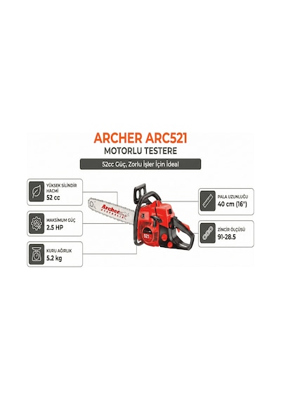 Motorlu Testere Archer Arc521