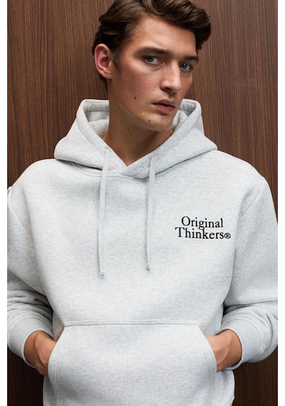 Grımelange PASCAL Erkek Kapüşonlu Kanguru Cepli Önü Ve Sırtı Baskılı Regular Fit Grimelanj Sweatshirt