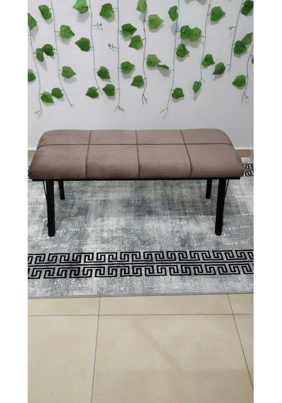 Özcan Metal Özel Tasarım Metal Ayaklı Metal Kasalı Bench Mutfak Salon Antre Yatak Odası Puf Bank Kahverengi