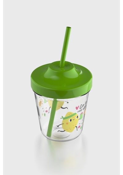 Renga Aura Go To The Beach Desenli 350 Ml Tritan Pipetli Çocuk Bardak 142022 Yeşil Yeşil