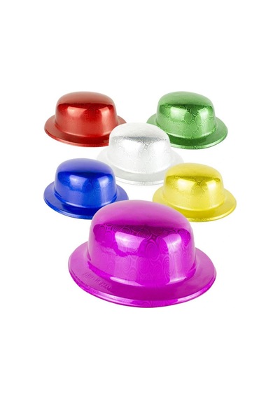 Mavi Renk Hologramlı Plastik Yuvarlak Melon 27x24 Cm 6 Yaş