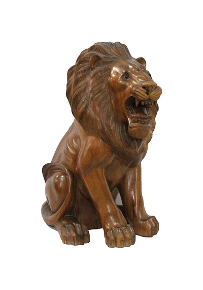 Ahşap Aslan Figürü 50 Cm Renkli