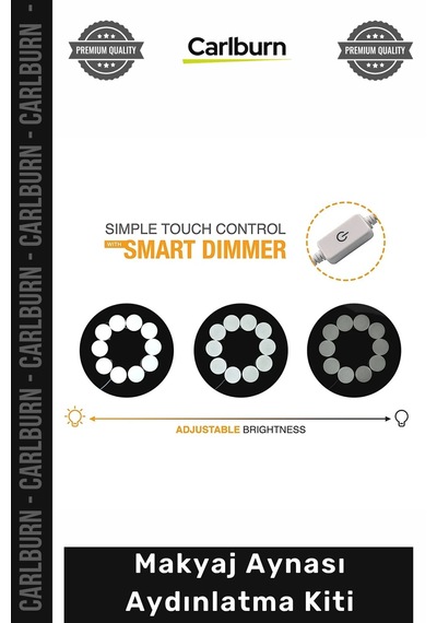 Ayna 10 Adet G5 Led Ampul Kademeli Dimmer Dokunmatik Hafızalı 12v Şık Makyaj Aynası Aydınlatma Kiti