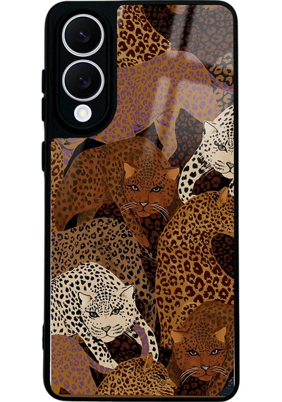 Samsung Uyumlu S25 Edge Leoparlar Tasarımlı Glossy Telefon Kılıfı Çok Renkli
