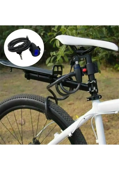 Çelik Kilit Bisiklet Motosiklet Kilidi + Lazer Led Işık  Scooter Ve Bebek Arabası İçin Uygun