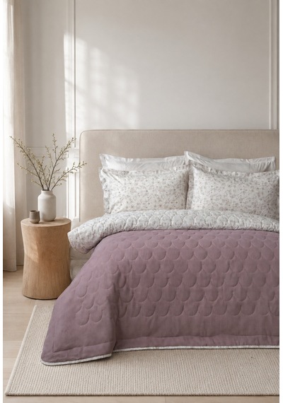 Bed Line Summer Pike Comforter Set Ranforce Vanessa Tek Kişilik Mürdüm