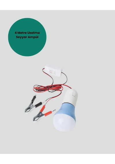 Aküden Çalışan 12v Led Ampul Taşınabilir Kullanım Cn