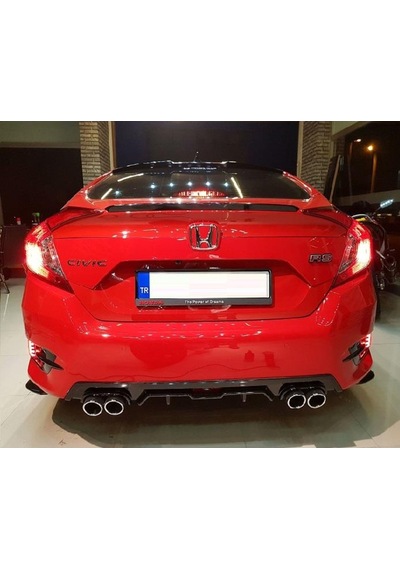 Honda Civic Cam Üstü Yay Spoiler Parlak Siyah Renk Fc5 2016-2021