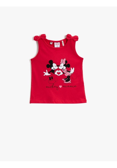 Koton Mickey Mouse Lisanslı Atlet Pamuklu Kırmızı 1ymg39275ak
