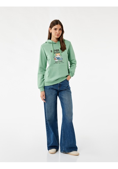Koton Kanguru Cep Detaylı Şardonlu Kedi Baskılı Kapüşonlu Sweatshirt Mınt 6wal10128ık Mint Koton Kanguru Cep Detaylı Şardonlu Kedi Baskılı Kapüşonlu Sweatshirt Mınt 6wal10128ık Mint
