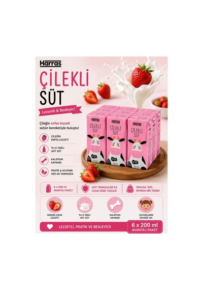 Çilekli Süt 6x200 Ml