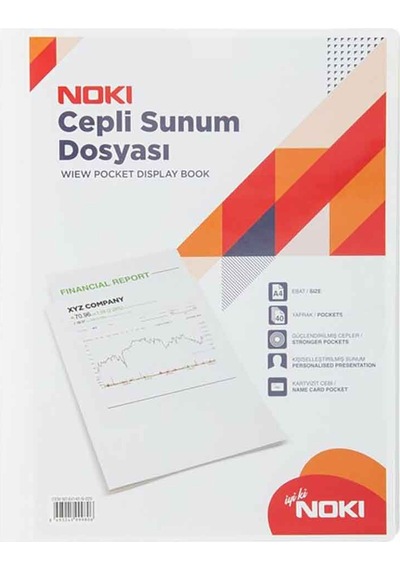 Noki Sunum Dosyası Cepli 40 Lı Beyaz Çok Renkli