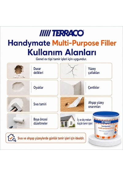Terraco Handymate Çok Amaçlı Tamir Dolgu Macunu - 1 Lt