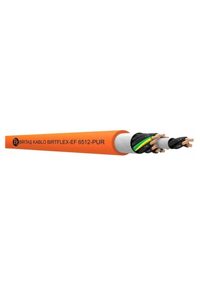 Birtaş Ef6512-pur-25x0.50 ,kesit 0.50mm² 25-damar/çok Telli Ağırşart Hareketli 1mt Pur Kablo