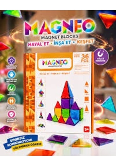 Magneo 36 Parça Magnetic Blocks