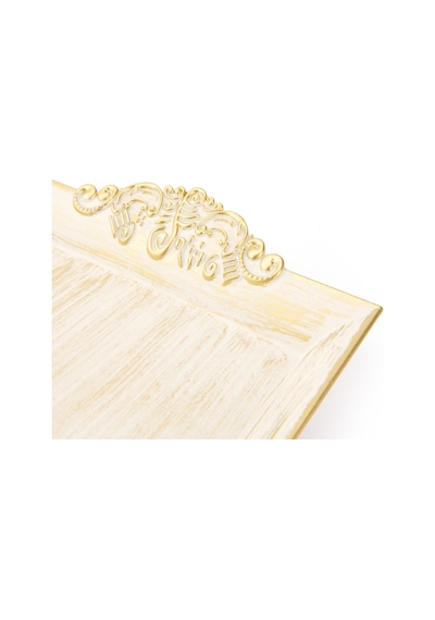 Zuccii Home Barok Eskitme Tepsi - Beyaz - 26x39 Cm Çok Renkli