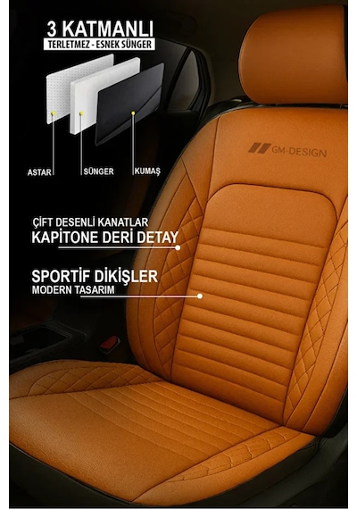 Mini Countryman R60 Cooper D 1.6 112 Hp All4 2012 Uyumlu Spor Serisi Deri Taba Oto Kılıfı Tam Set