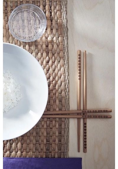 Thentech Ahşap Chopstick 10 Adet Chopstick Çubuk Çin Yemek Çubukları Chopstick Kahverengi
