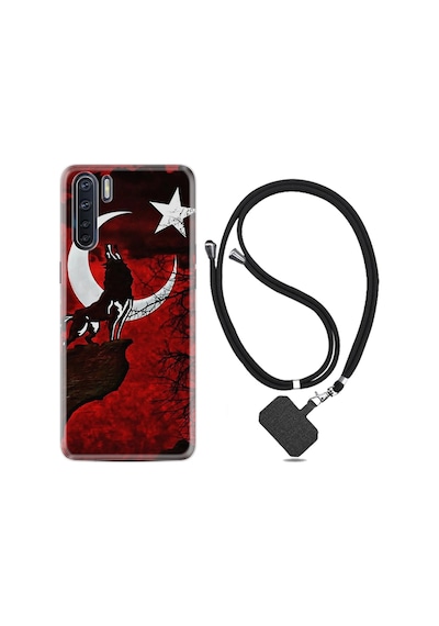 Oppo A91 Kılıf Boyun Askılı Wolf And Moon 2 1381