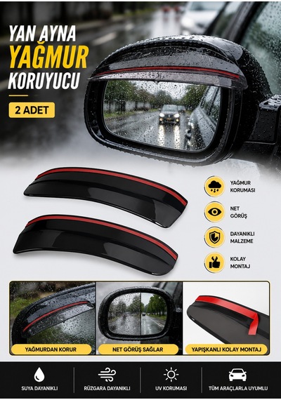 Bmw İ3 Oto Araç Dış Yan Ayna Yağmur Koruyucu 2 Adet Yapışkanlı
