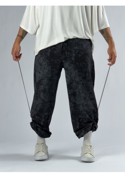 Cocopelli Paça Ayarlamalı Desenli Siyah Erkek Baggy Pantolon Coc3354