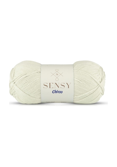 Sensy Chino El Örgü İpi Amigurumi İpi Kazak Bluz Hırka Yelek İp Tunik İpi Krem 100 Gr - 330 M