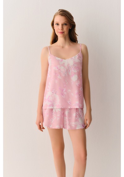 Suwen Ashley Atlet Şort Pijama Takımı Sh26520667334 Pembe