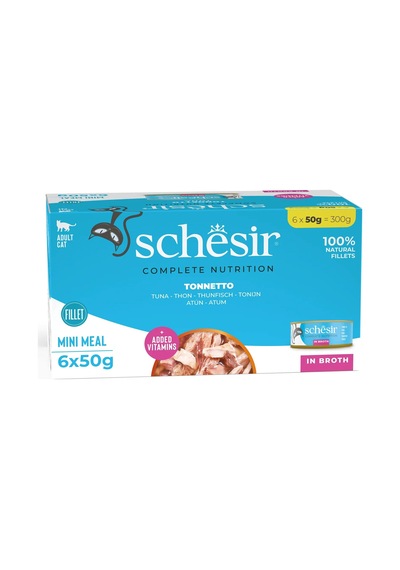 Schesir Ton Balıklı Tam Ve Dengeli Broth Multipack Kedi Konservesi 6 X 50 G