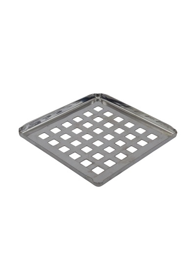 Krom Yer Süzgeci Kare Gider Kapağı 10cmx10cm Paslanmaz Çelik Banyo Duş Yer Sifonu Izgaralı Kapak