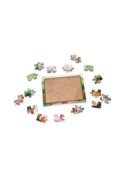 Hayvanat Bahçesi 16 Parça Eğitici Öğretici Ahşap Çocuk Puzzle & Yapboz Bebek Çocuk Oyuncak