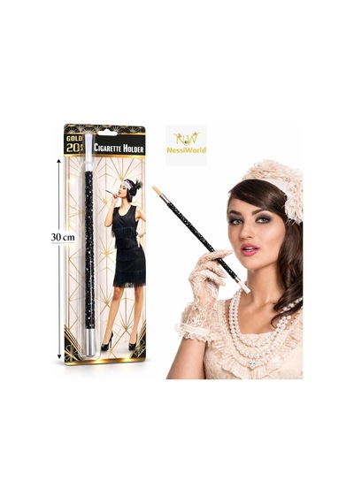 Mey İthalat 30 Cm Siyah Payetli Sigara Tutacağı 1920 Ler Gatsby Parti Aksesuarı Diğer