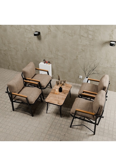 Mb Garden Furnıture Simetri Model, Balkon,mutfak, Bahçe, Cafe, Metal Koltuk Takımı, Bahçe Takımı,çay Seti, 1+1+1+1+sehpa Cappuccino Mb Garden Furnıture Simetri Model, Balkon,mutfak, Bahçe, Cafe, Metal Koltuk Takımı, Bahçe Takımı,çay Seti, 1+1+1+1+sehpa Cappuccino