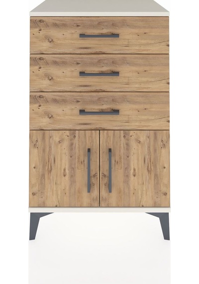 Hyperion Komodin 3 Çekmeceli 2 Kapaklı 60x44x96 Aytaşı-çam Aytaşı