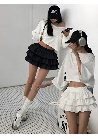 Havens Tokyo Şortlu Kat Etek BEYAZ