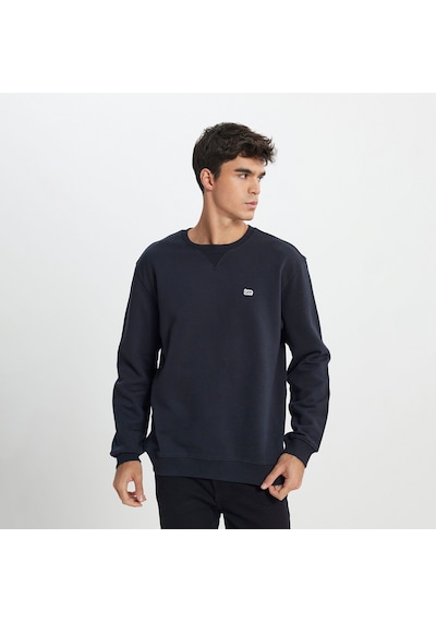 Lee Erkek Siyah Yuvarlak Yaka Sweatshirt Siyah
